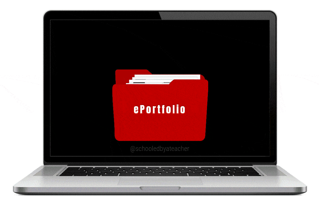 file ePortfolio on laptop screen